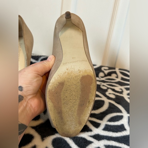 Enzo Angiolini Champagne Gold Peep Toe Heels Women’s Size 7M Designer Formal - Picture 8 of 13